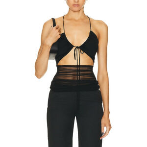 Christopher Esber 'Semblance' Black Silk Tulle Cami Top Size 6